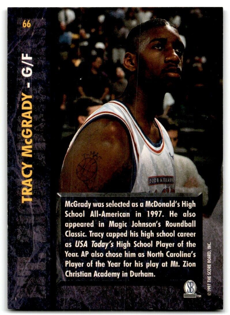 1997-98 Score Board Rookies Tracy McGrady Toronto Raptors #66