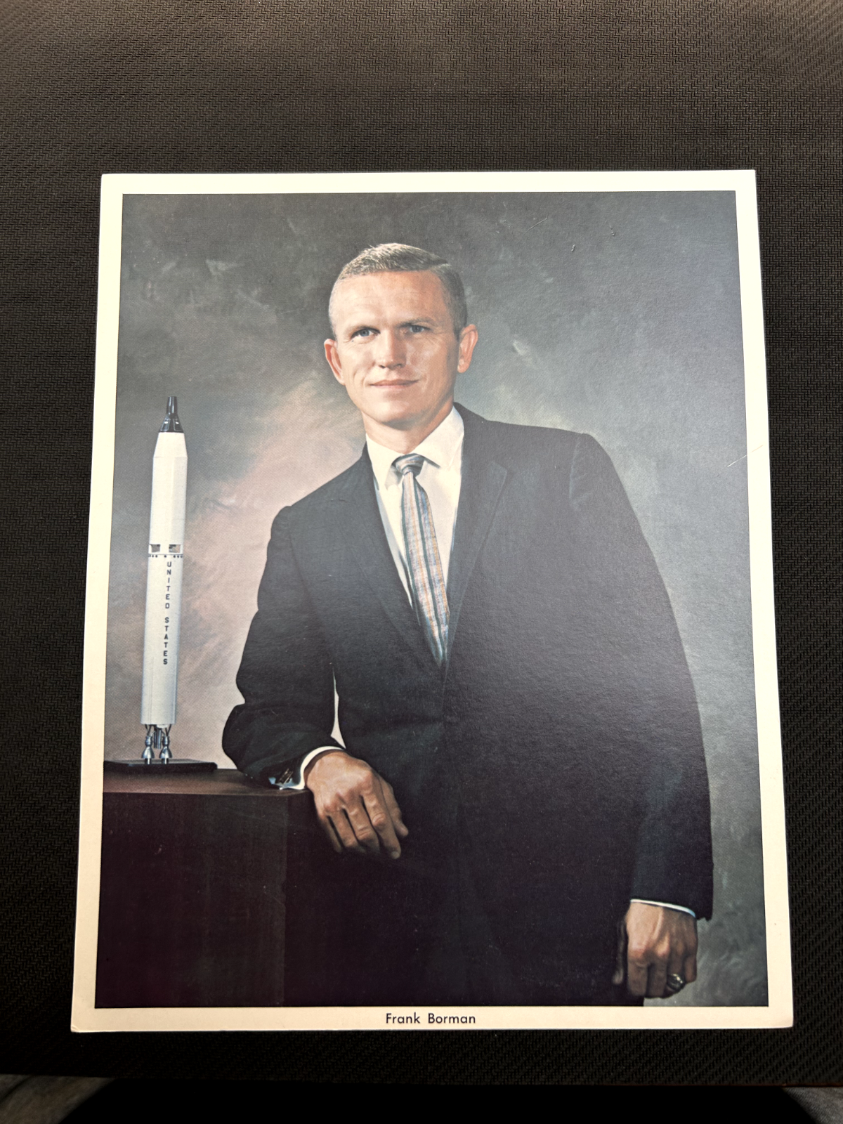 NASA Gemini Apollo astronaut litho Frank Borman 8X10 portrait photo