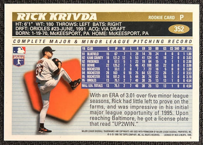 1996 Topps Rick Krivda Baltimore Orioles #352