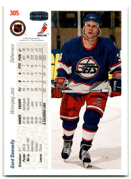 1991-92 Upper Deck Gord Donnelly Winnipeg Jets #305