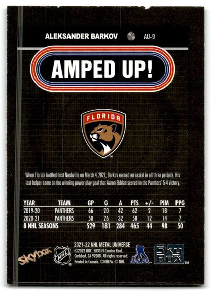 2021-22 Skybox Metal Universe Amped Up Aleksander Barkov Florida Panthers #AU-9