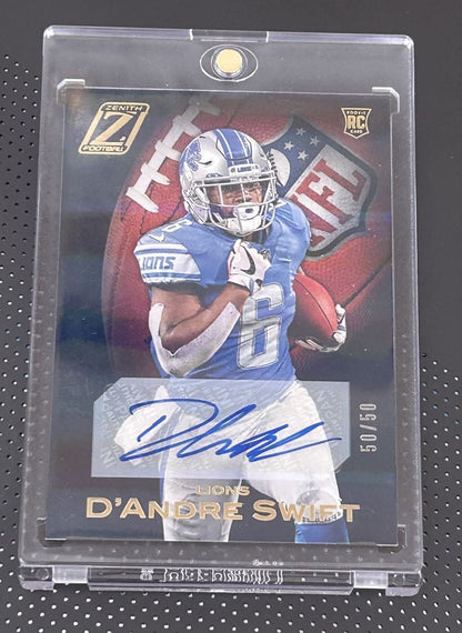 2020 Zenith Rookies Autographs D'Andre Swift Rookie Auto 50/50 Detroit Lions #58