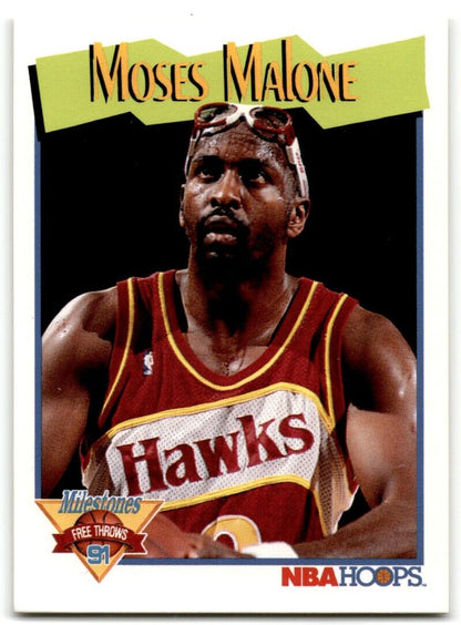 1991-92 Hoops Moses Malone Atlanta Hawks #318