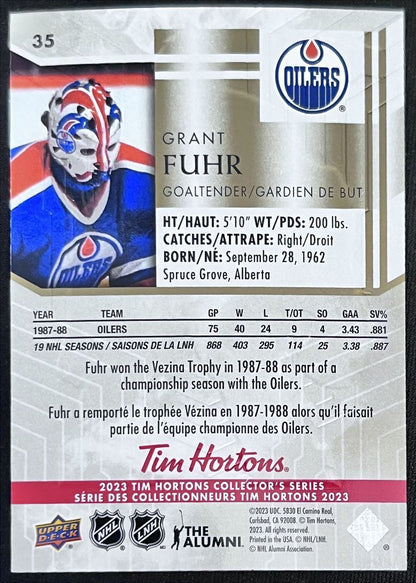 2023-24 Upper Deck Tim Hortons Legends Tim Horton Grant Fuhr Edmonton Oilers #35