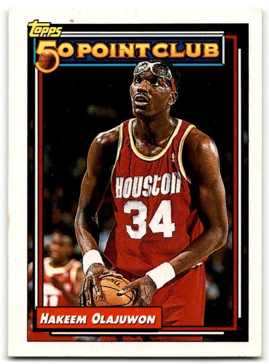 1992-93 Topps 50 points club Hakeem Olajuwon Houston Rockets #214