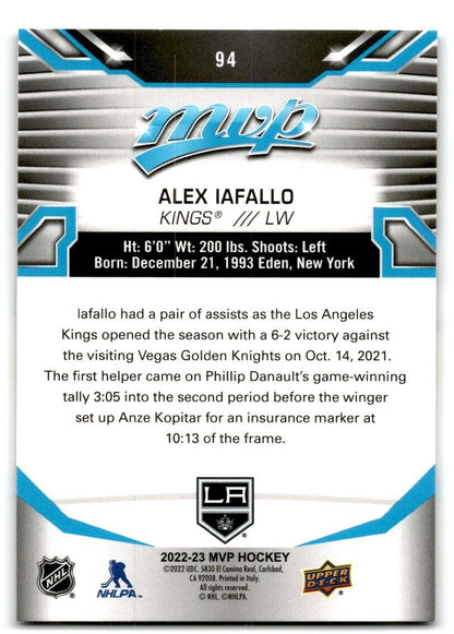 2022-23 Upper Deck MVP Alex Iafallo Los Angeles Kings #94