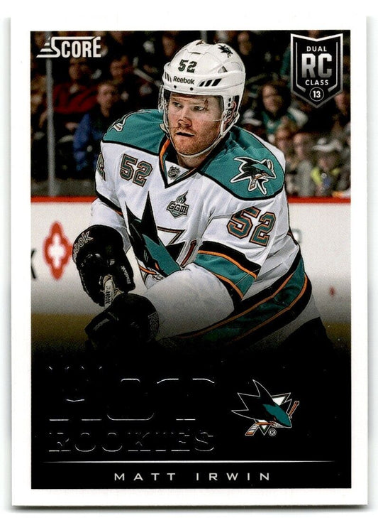 2013-14 Score Hot Rookies Matt Irwin Rookie San Jose Sharks #618