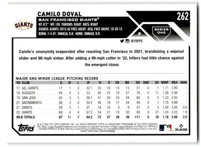 2023 Topps Camilo Doval San Francisco Giants #262