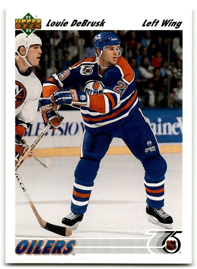 1991-92 Upper Deck Louie DeBrusk Rookie Edmonton Oilers #526