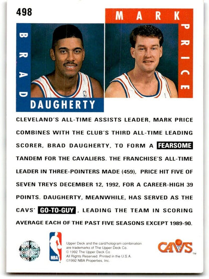 1992-93 Upper Deck Brad Daugherty/Mark Price Cleveland Cavaliers #498