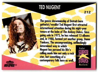 1991-92 ProSet Super Stars MusiCard Ted Nugent #212