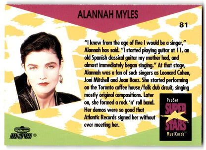 1991-92 ProSet Super Stars MusiCard Alannah Myles #81