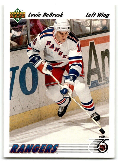 1991-92 Upper Deck Louie DeBrusk Rookie New York Rangers #249