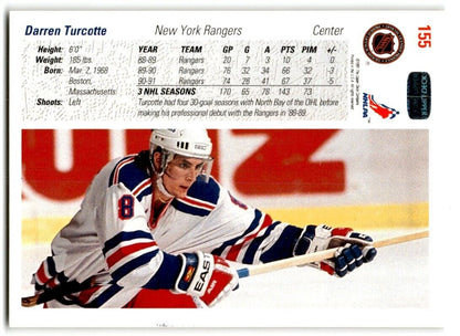 1991-92 Upper Deck Darren Turcotte New York Rangers #155