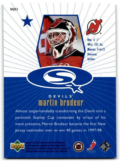 1998-99 UD Choice StarQuest Blue Martin Brodeur New Jersey Devils #SQ23