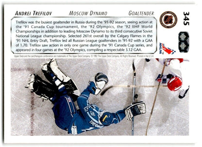 1992-93 Upper Deck Andrei Trefilov Rookie Dynamo Moscow #345