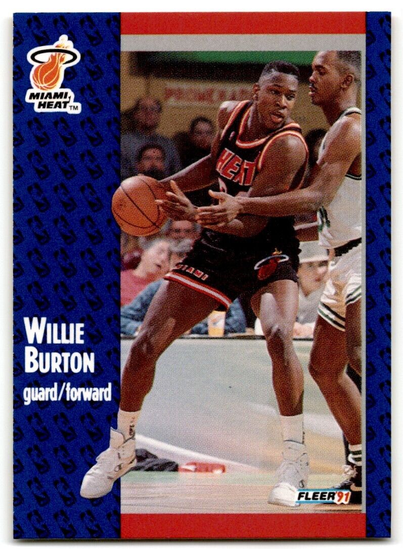 1991-92 Fleer Willie Burton Miami Heat #105