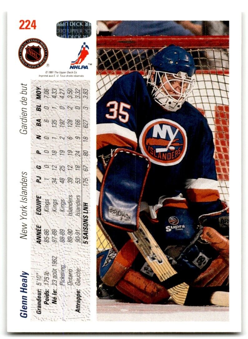 1991-92 Upper Deck French Glenn Healy New York Islanders #224