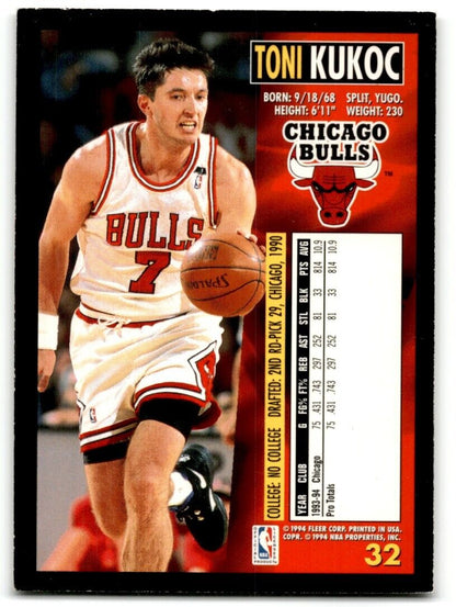 1994-95 Fleer Toni Kukoc Chicago Bulls #32