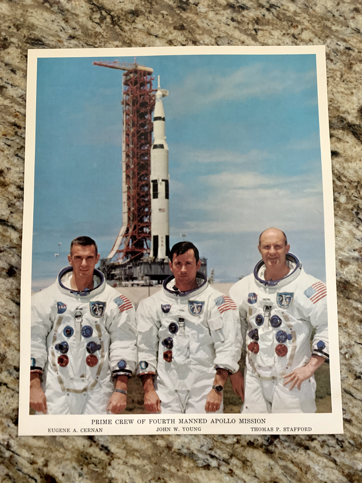 Apollo 10 astronauts crew official litho