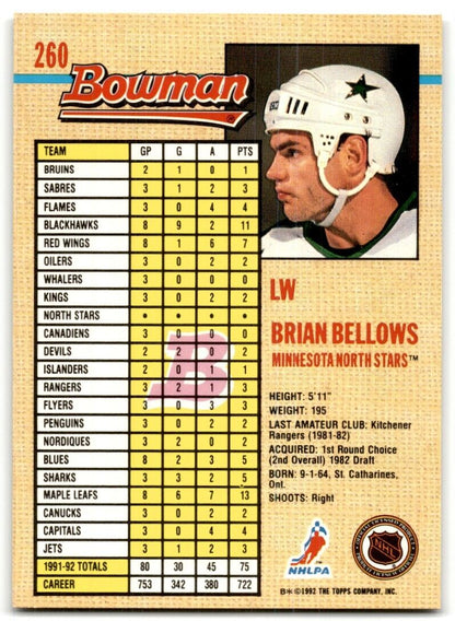 1992-93 Bowman Brian Bellows Minnesota North Stars #260