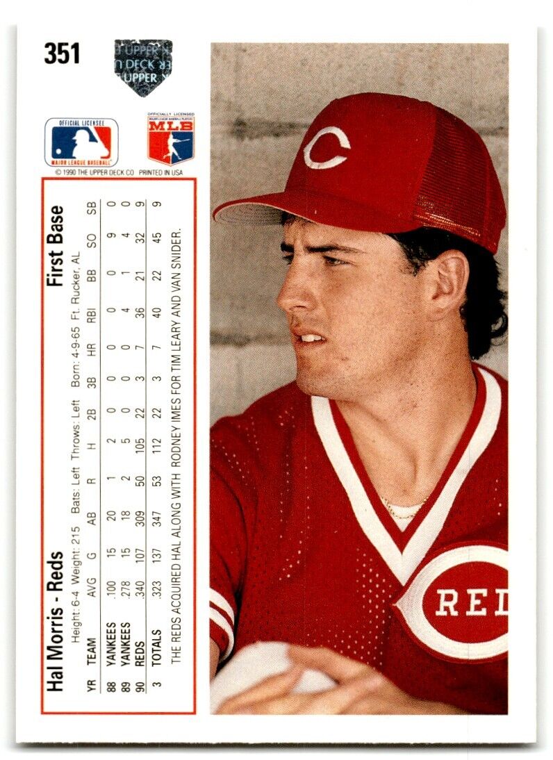 1991 Upper Deck Hal Morris Cincinnati Reds #351