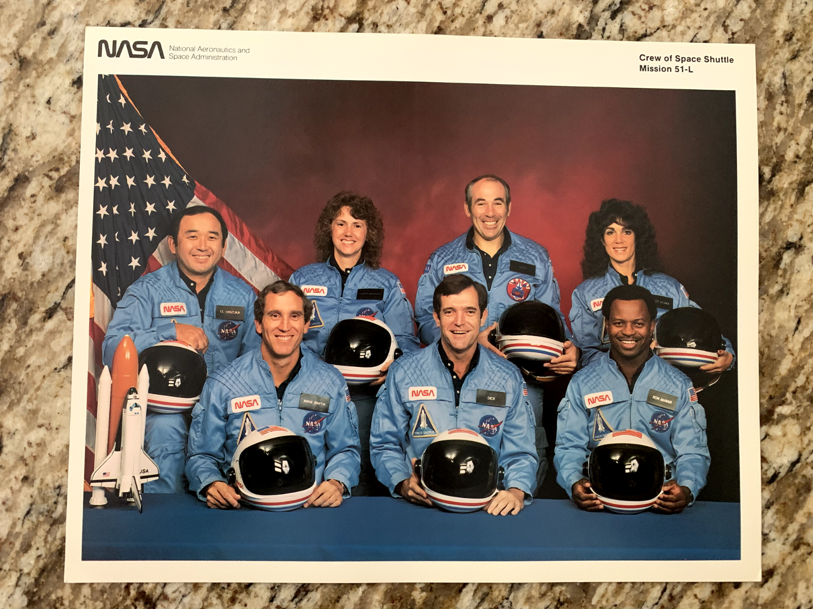 NASA Space Shuttle STS-51-L photo. Official Litho