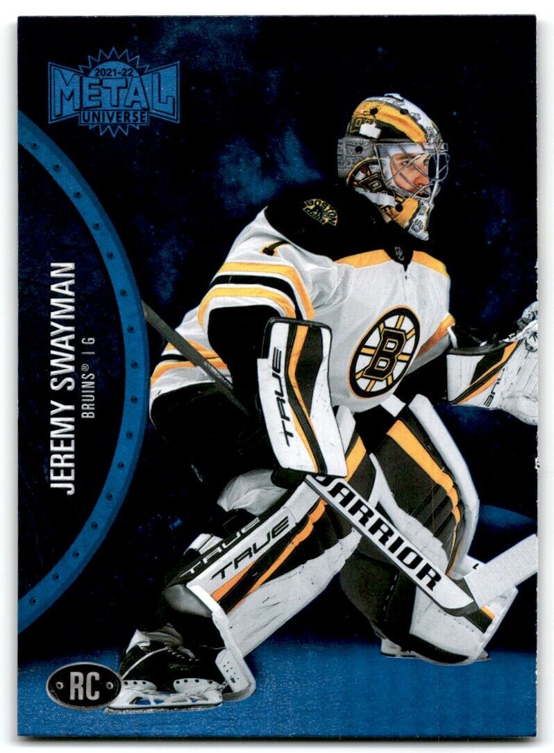 2021-22 Skybox Metal Universe Blue Jeremy Swayman Rookie Boston Bruins #170