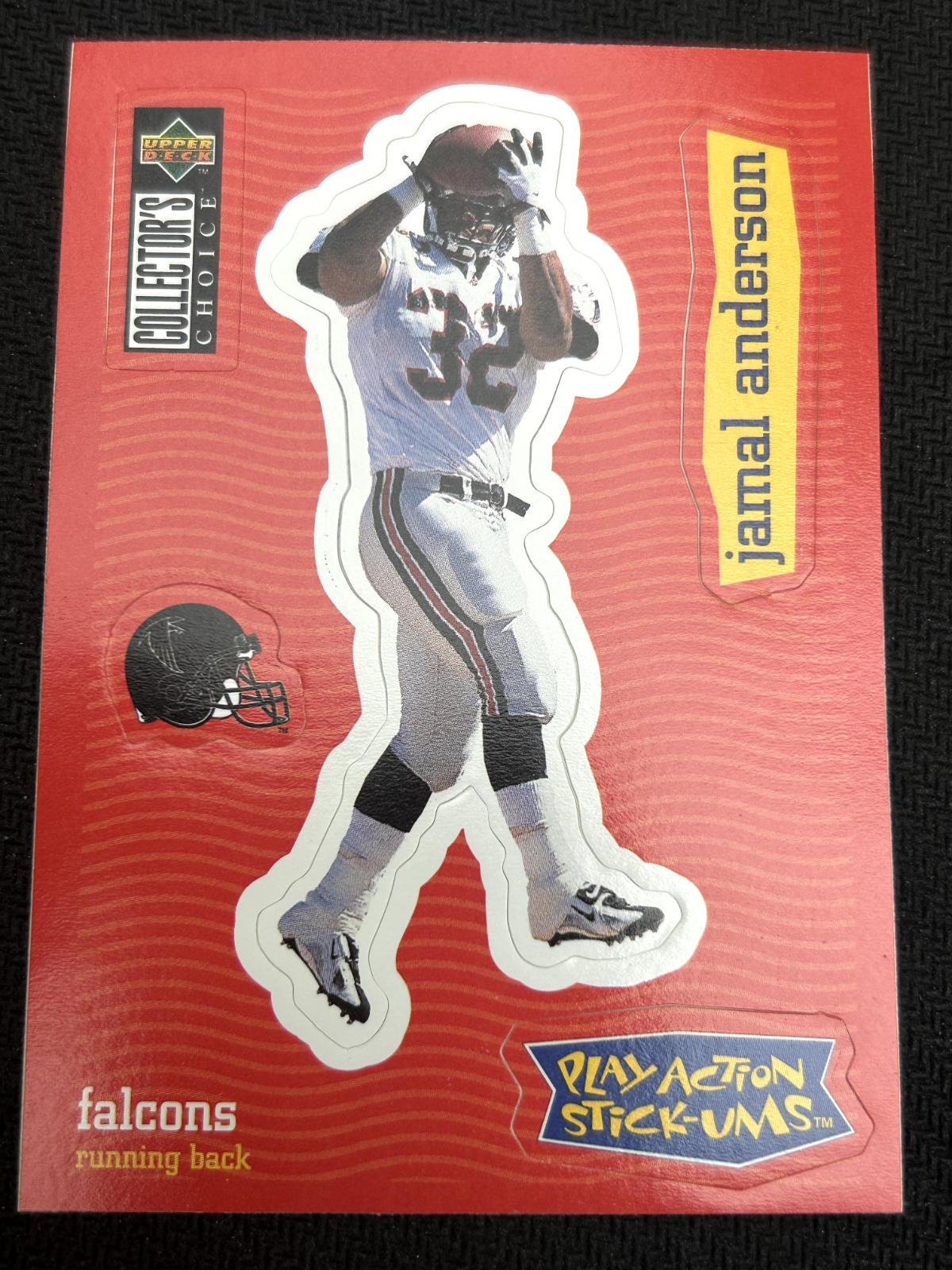 Jamal Anderson Play Action Stick-Ums Upper Deck 1997 Sticker Football Card #S12