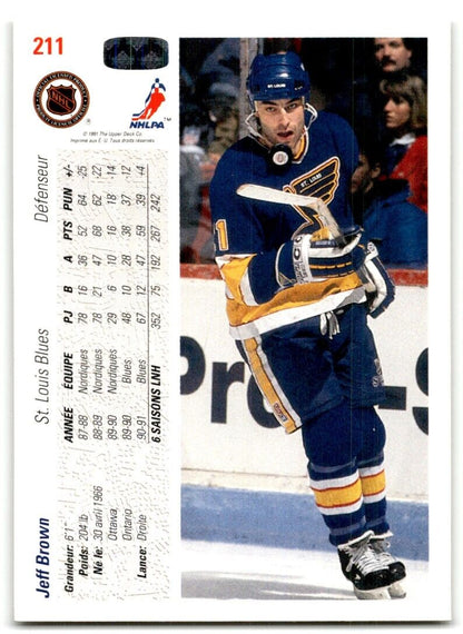 1991-92 Upper Deck French Jeff Brown St. Louis Blues #211