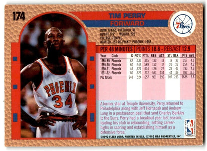 1992-93 Fleer Tim Perry Philadelphia 76ers #174