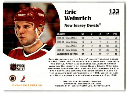 1991-92 Pro Set Eric Weinrich New Jersey Devils #133