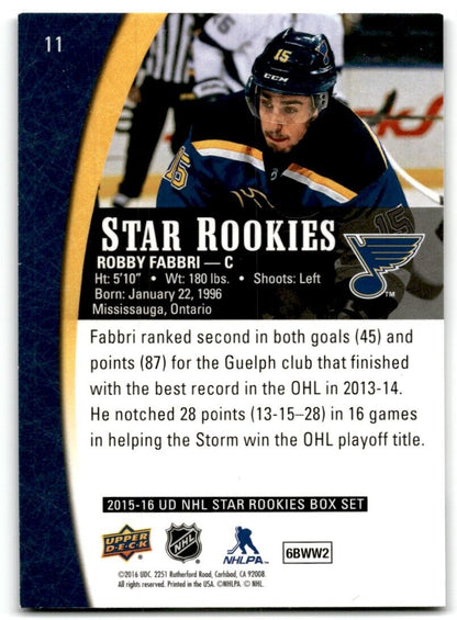 2016-17 Upper Deck Star Rookies Robby Fabbri Rookie Dallas Stars #11