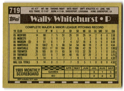 1990 Topps Wally Whitehurst New York Mets #719