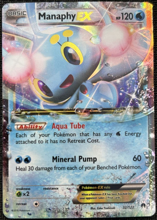 2016 XY - BREAKpoint Manaphy-EX Basic/Rare Holo EX #32