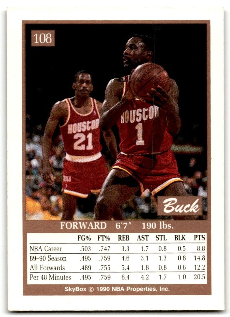 1990-91 SkyBox Buck Johnson Houston Rockets #108