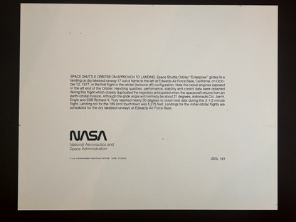 NASA Space Shuttle the Approach and Landing Tests (ALT) of the Space litho 8X10