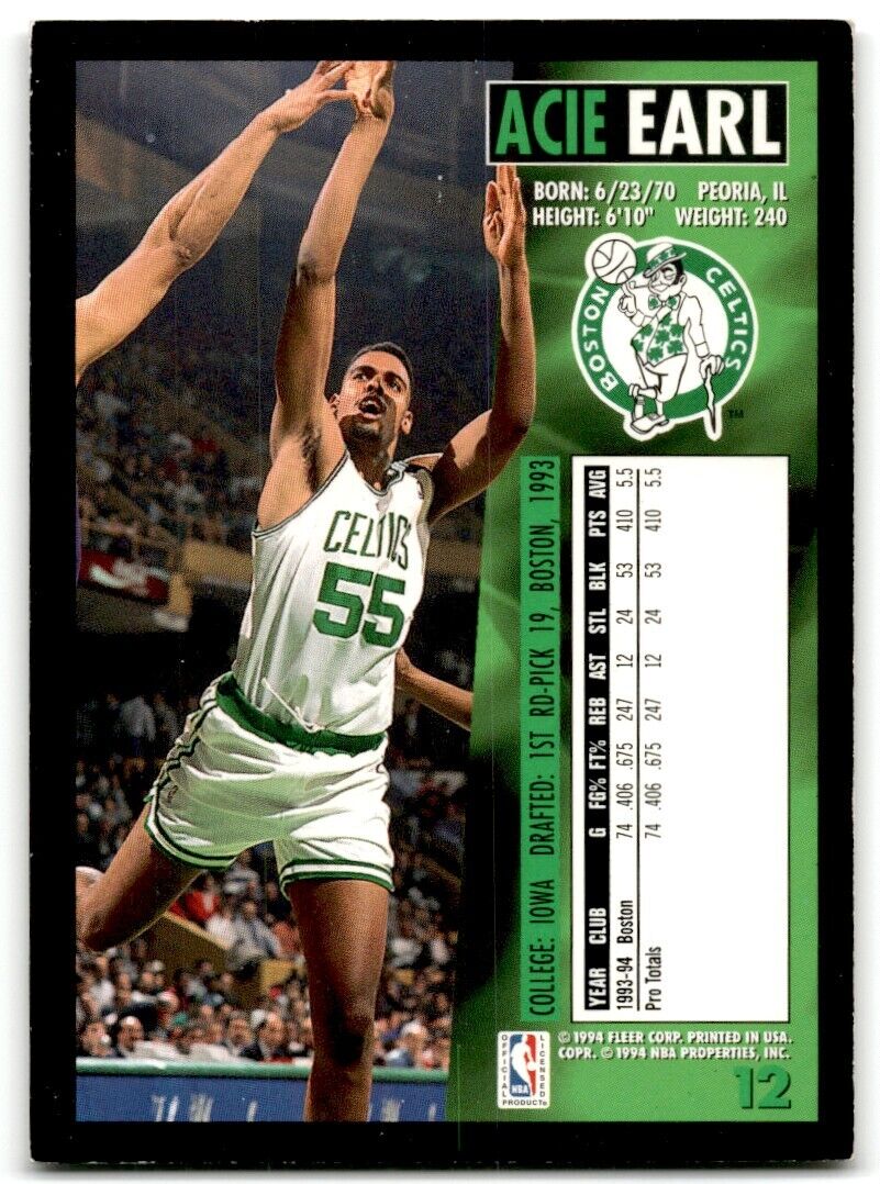 1994-95 Fleer Acie Earl Boston Celtics #12