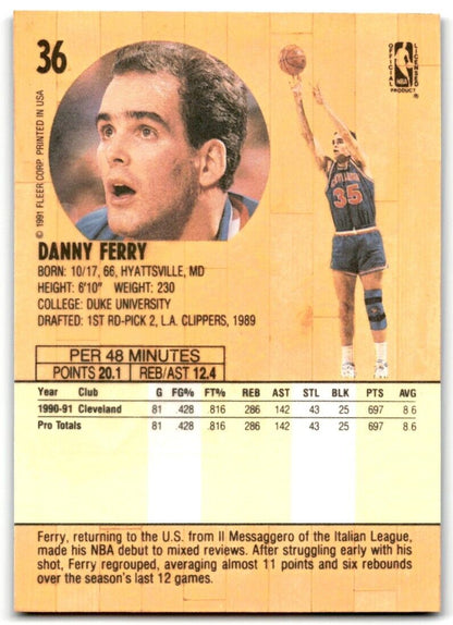 1991-92 Fleer Danny Ferry Cleveland Cavaliers #36