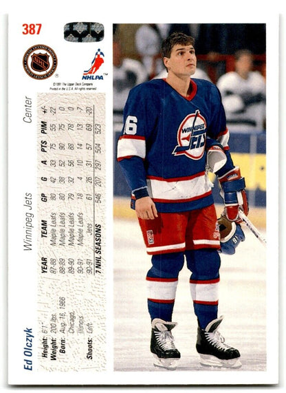 1991-92 Upper Deck Ed Olczyk Winnipeg Jets #387