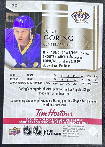 2023-24 Upper Deck Tim Hortons Legends Tim Horton Butch Goring Los Angeles Kings