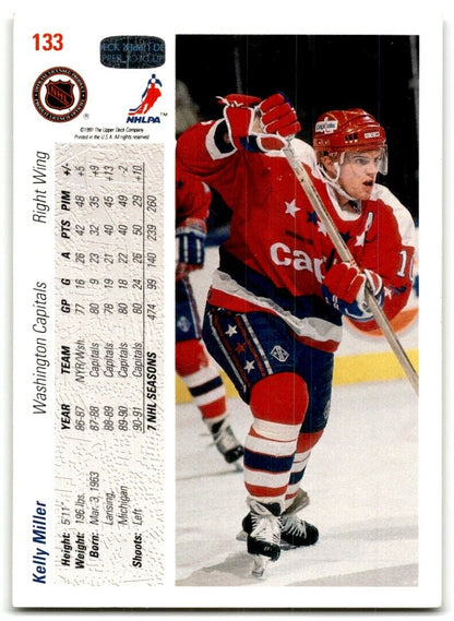 1991-92 Upper Deck Kelly Miller Washington Capitals #133