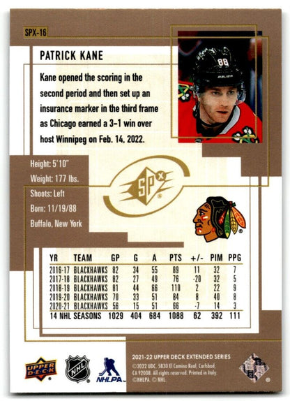 2021-22 Upper Deck 1999-00 SPx Retro Patrick Kane Chicago Blackhawks #SPX-16