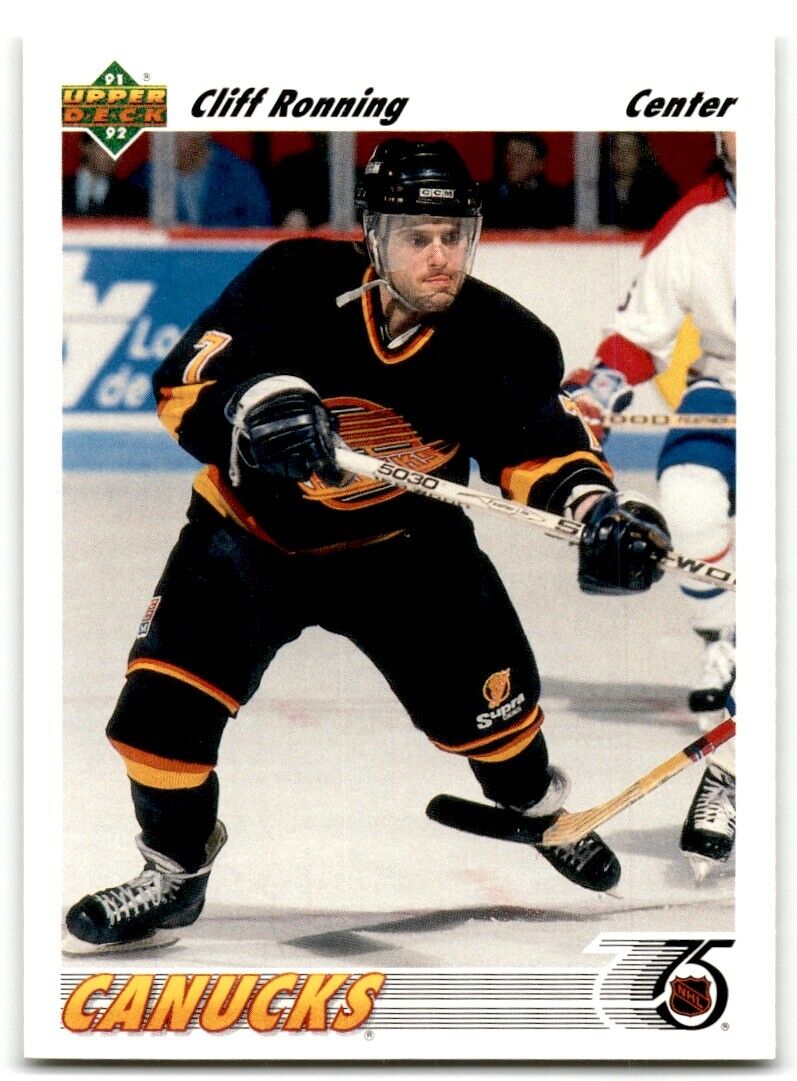 1991-92 Upper Deck Cliff Ronning Vancouver Canucks #208