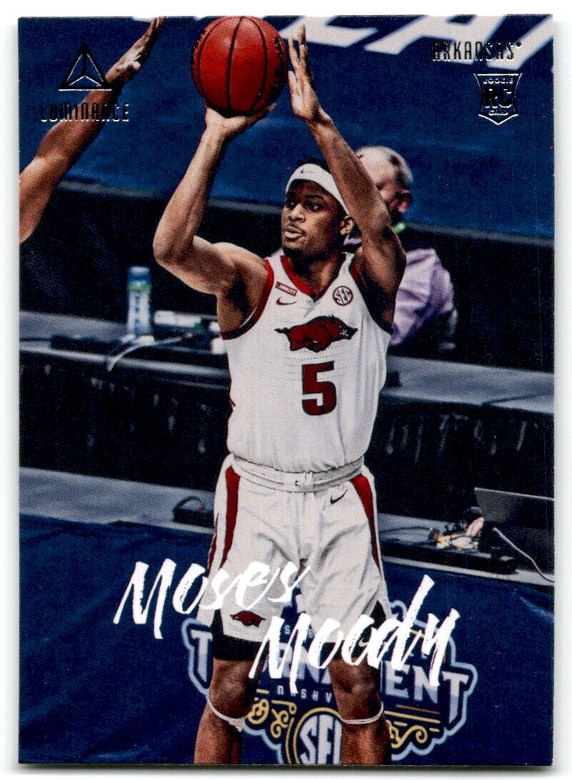 2021-22 Panini Chronicles Luminance Draft Picks Moses Moody Arkansas Razorbacks