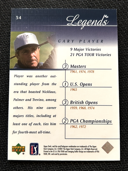 2001 Upper Deck Golf Legends Gary Player #54