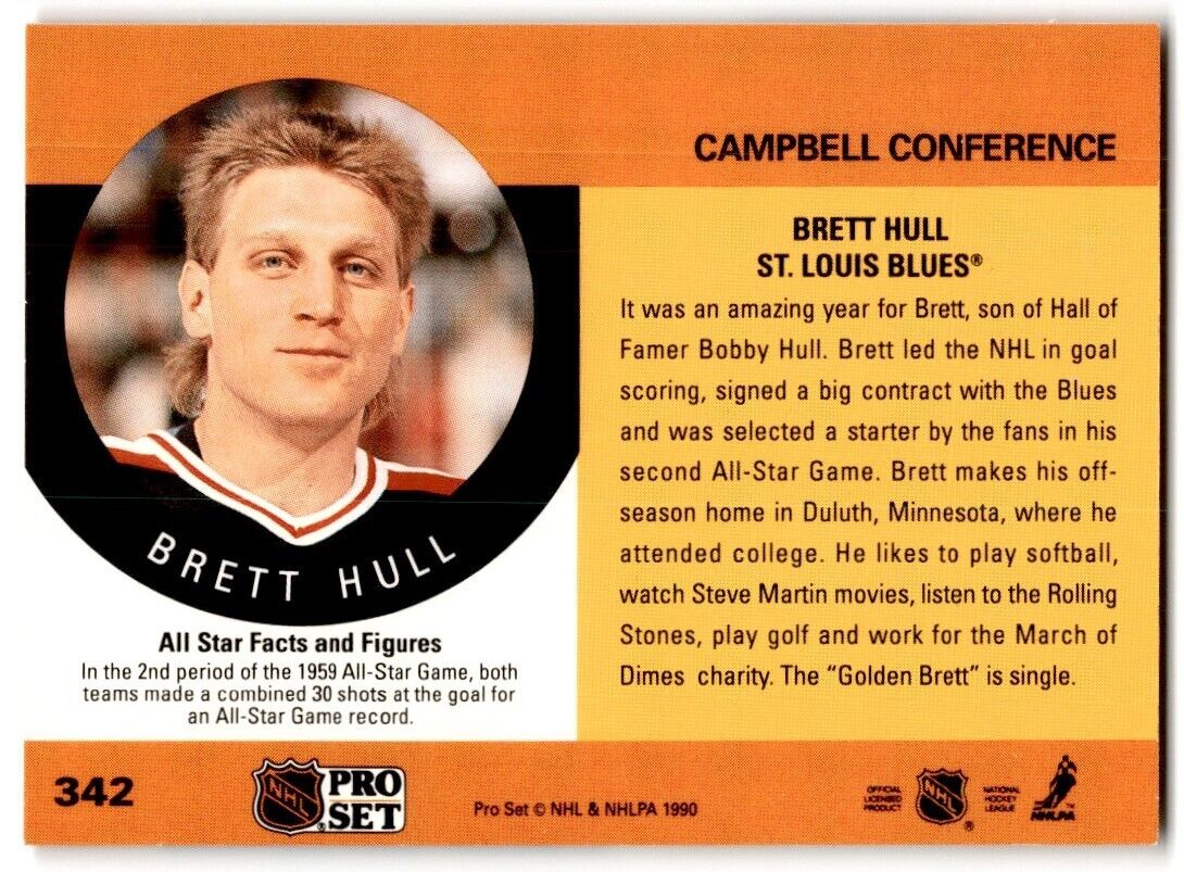 1990-91 Pro Set Brett Hull St. Louis Blues #342