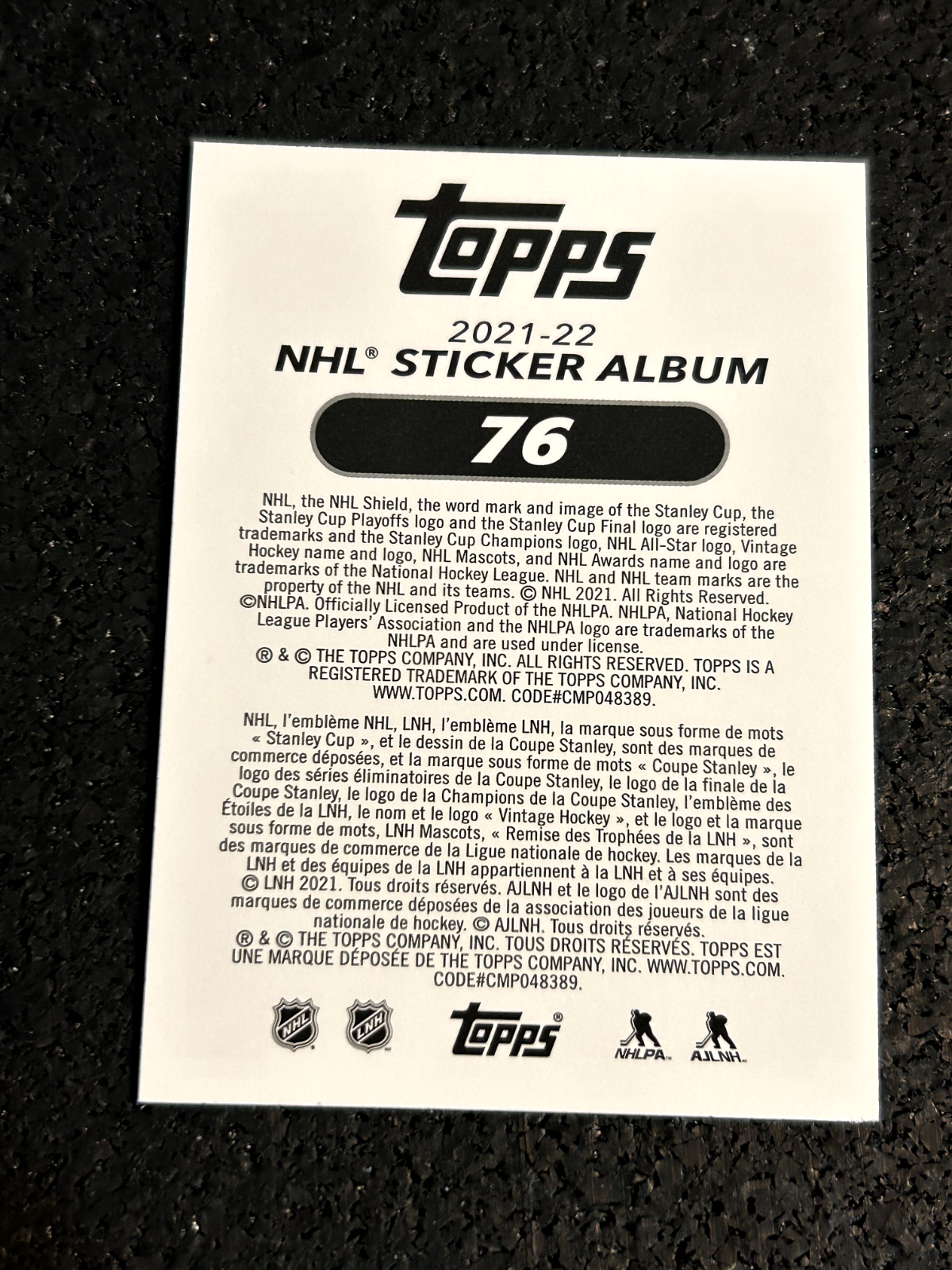 2021-22 Topps NHL Stickers #76 Anton Stralman - Arizona Coyotes