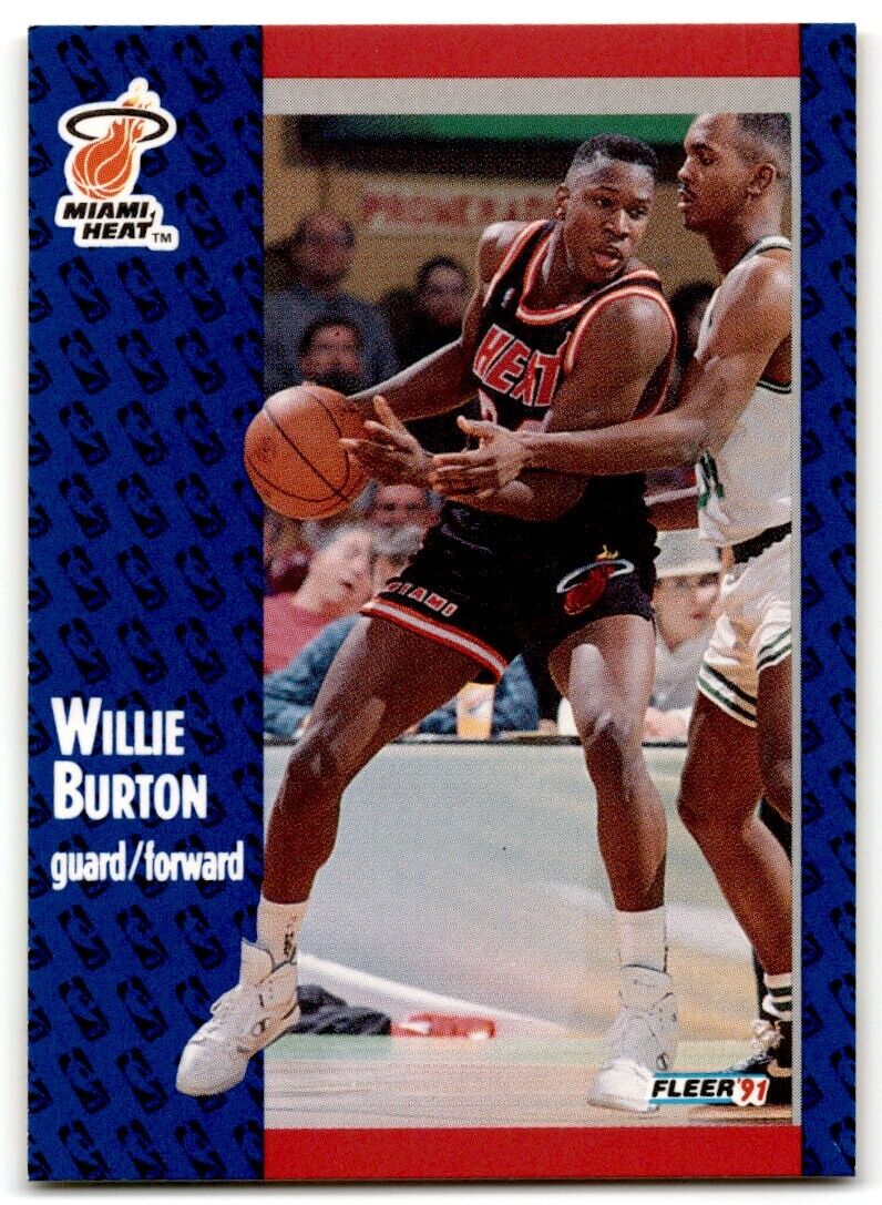 1991-92 Fleer Willie Burton Miami Heat #105