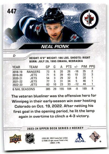 2023-24 Upper Deck Neal Pionk Winnipeg Jets #447